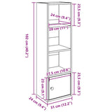 Bookcase Smoked Oak 31x24x102 cm Engineered Wood 860341
