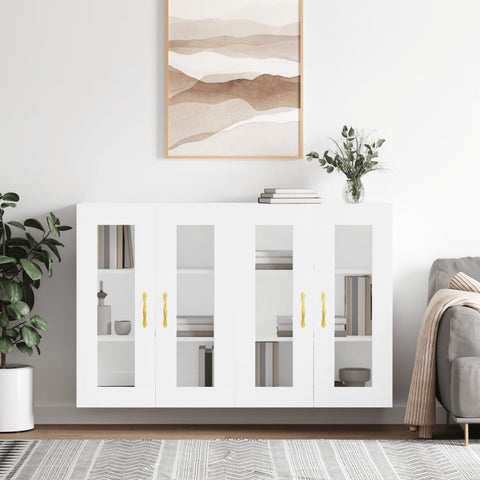 Wall Mounted Cabinets 2 pcs White Engineered Wood 3197921