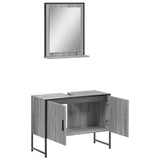 2 Piece Bathroom Cabinet Set Grey Sonoma Engineered Wood 3214342