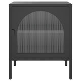 Nightstand Black 50x35x60 cm Glass and Steel 352997