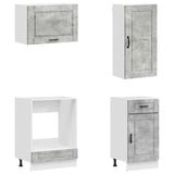 Kitchen Unit PORTO 8 pcs Concrete Grey Engineered Wood 3438176