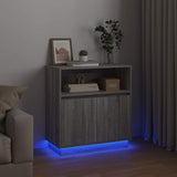 LED Sideboard Grey Sonoma 71 x 34.5 x 75 cm Engineered Wood 869655