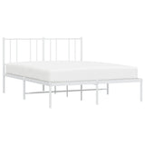 Metal Bed Frame without Mattress with Headboard White 140x200cm 352530