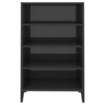 Sideboard High Gloss Grey 57x35x90 cm Engineered Wood 806138