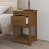 ZNTS Bedside Cabinet Honey Brown 40x35x61.5 cm Solid Wood Pine 821735