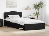Bed Frame with Headboard Black 90 x 200 cm Solid Pine Wood 3412944