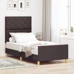 ZNTS Bed Frame Dark Brown 90x200 cm Fabric 3344777