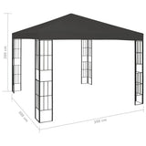 Gazebo with LED String Lights 3x3 m Anthracite 3070322