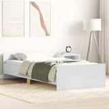 Bed Frame without Mattress White 90x190 cm Single Engineered Wood 835939
