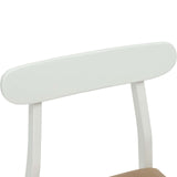 Dining Chair 2 pcs White and Brown Solid Rubber Wood 42020490