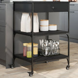 Kitchen Trolley Black 60x48x89.5 cm Engineered Wood 842371