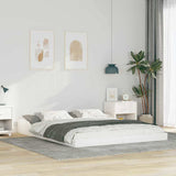 Bed Frame White 140 x 200 cm Solid Pine Wood 873314