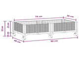 Garden Planter with Wheels Brown 80 x 40 x 29 cm PP 3422954