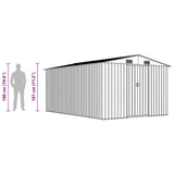 Garden Shed Brown Galvanised steel Large Durable Garden Shed 143347