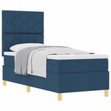 Box Spring Bed with Headboard Blue 80 x 200 cm Fabric 3339657