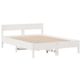 Bed Frame without Mattress White 160x200 cm Solid Wood Pine 3306181