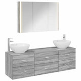 Bathroom Furniture Set 4 pcs Grey Sonoma 3406948
