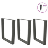 Dining Table Legs V-Shape 3 pcs Anthracite 90x cm Steel 4012670