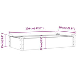 Garden Raised Bed with Liner Brown 120x60x25 cm Solid Wood Fir 364290