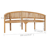 Garden Bench Natural Teak Solid Teak Wood Large Durable 310494
