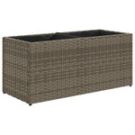 ZNTS Garden Planters with 2 Pots 2 pcs Grey 72x30x32 cm Poly Rattan 3210530