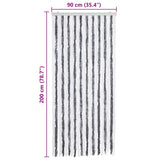 Insect Curtain Grey and White 90x200 cm Chenille 315124
