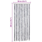 ZNTS Insect Curtain Grey and White 90x200 cm Chenille 315124