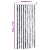 ZNTS Insect Curtain Grey and White 90x200 cm Chenille 315124