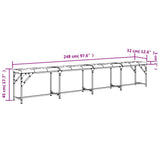 Dining Bench Black 248x32x45 cm Steel and Faux Leather 835226