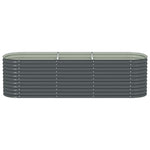 Garden Raised Bed 320x80x81 cm Galvanised Steel Grey 45522