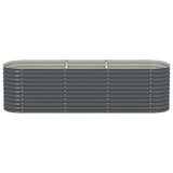 Garden Raised Bed 320x80x81 cm Galvanised Steel Grey 45522