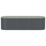 Garden Raised Bed 320x80x81 cm Galvanised Steel Grey 45522