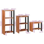 Bookshelf 3 pcs Brown 50 x 30 x 110 cm Solid Acacia wood 3321522