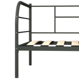 284674 DayBed Frame without Mattress Grey Metal 90x200 cm