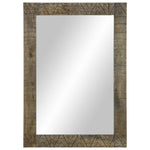 ZNTS Bathroom Mirror 50x2.5x70 cm Solid Wood Mango 4017823