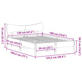 Bed Frame without Mattress White 120x190 cm Small Double Solid Wood Pine 3328251