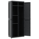 Outdoor Storage Cabinet Black 65x37x165 cm PP 364205