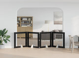 Dog Gate with Stands 4 pcs Black Oak 80 x 100 cm 892043