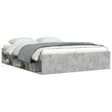 ZNTS Bed Frame without Mattress Concrete Grey 160x200 cm 3203876