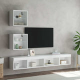 5 Piece TV Wall Units with LED White Engineered Wood 3216697
