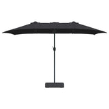 Garden Parasol Black 385 x 209 x 244 cm Polyester and Steel 42003281