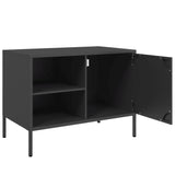 TV Cabinets 2 pcs Black 68x39x50.5 cm Steel 842995