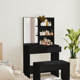 Dressing Table with Mirror Black 74,5x40x141 cm 802805