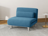 Single Velvet-Feel Sleeper Chair - Blue T3398P344449