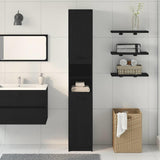 Bathroom Cabinet Black oak 32 x 34 x 188.5 cm Engineered Wood 862097