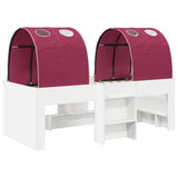Bed with Tunnel 3 pcs White and Red Engineered Wood 3423549