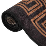 ZNTS Rug Washable 80x300 cm Black and Gold Anti Slip 337929