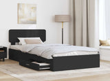 Bed Frame with Headboard Black 75 x 190 cm Engineered Wood 3412437
