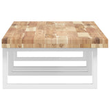 Basin Shelf Wall Mounted Steel and Solid Wood Acacia 3302816