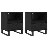 Bed Cabinet Black Oak 40 x 35 x 50 cm Engineered Wood 8004339